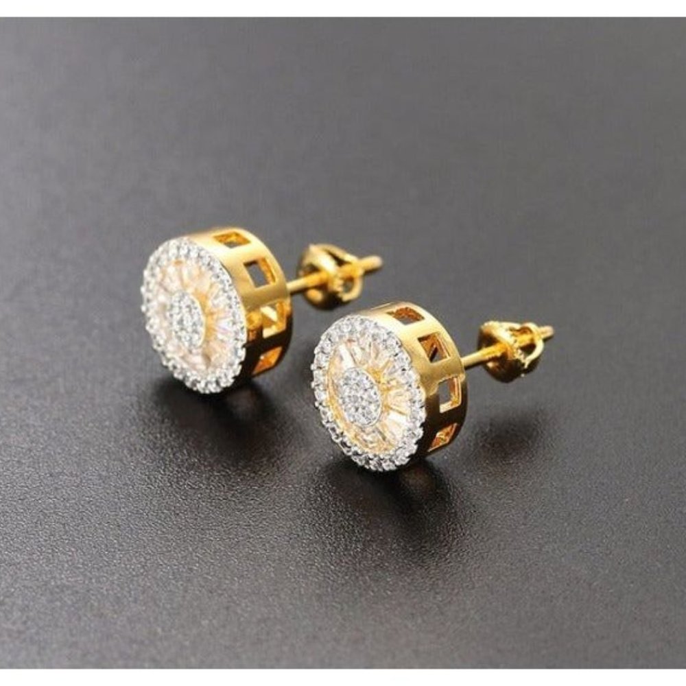 Womens 2ct Diamond Screw On Earrings 18K Gold Studs Round Stud 18 K Jewelry NEW - Picture 6 of 7